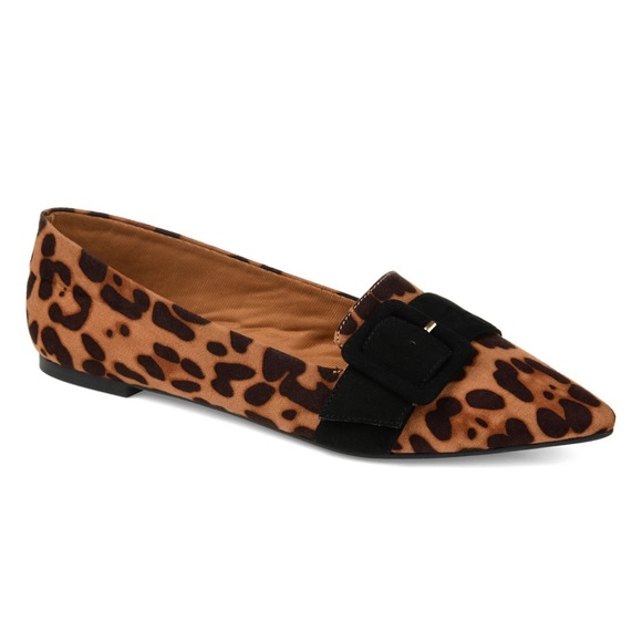 Journee Collection Audrey Buckle Flats Leopard - Picture 3 of 8